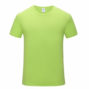 เสื้อยืดผ้าฝ้าย100% เรียบสำหรับผู้ชายเสื้อแขนสั้นทำจาก100% สีพื้น - Product Image 3