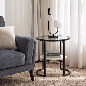 Black Coated Metal Side <b>Table</b> Top Glass for Home Livingroom Hotel Decorative Use End <b>Table</b> in Affordable Price - Product Image 5