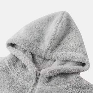 Veste zippée intégrale en gros avec logo personnalisé, 100% coton, imperméable, de haute qualité, épaisse, en polaire, masque d'hiver - Product Image 4