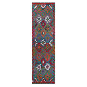 Tapis de couloir Maimana Afghanistan Kilim 297 x 85 cm - Product Image 1