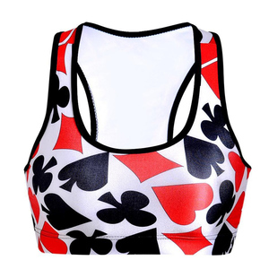 Sujetadores deportivos de alta elasticidad personalizados al por mayor, ropa deportiva impresa por sublimación para Fitness, Yoga, estirable, absorbente del sudor frontal - Product Image 1