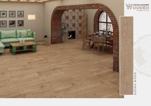 Indian Factory's Modern 200x1200 Azulejos de porcelana vitrificada Marrón antideslizante Morbi Tablón de madera Cerámica para piso Estilo rústico - Product Image 2