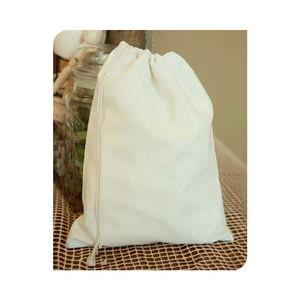 Eco-Friendly Cotton Canvas Gift Bag Round Bottom Agaric <b>Drawstring</b> for Jewellery Candles and Other Promotions - Product Image 1