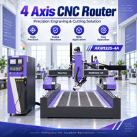 Routeur CNC 4 axes pour sculpture/fraisage/découpe du bois AKM1325-4A, moteur de broche 3,2 kW, tête pivotante, table de travail 1300x2500 mm, Mach3, bois