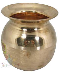 หม้อน้ำทองแดง lota ทำด้วยมือที่หรูหราและทนทานเคลือบเงาสำหรับเก็บน้ำอายุรเวทและใช้งานทางจิตวิญญาณ - Product Image 1