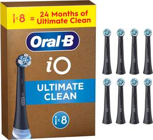 Têtes de brosse à dents électriques Oral-B iO Ultimate Clean Original, noires, lot de 8 - Product Image 1