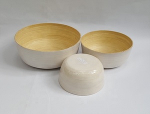 Conjunto de 3 cuencos de bambú hechos a mano, juego de ensaladas naturales respetuosas con el medio ambiente, cuenco hecho en Vietnam, la mejor calidad, nuevo diseño - Product Image 5