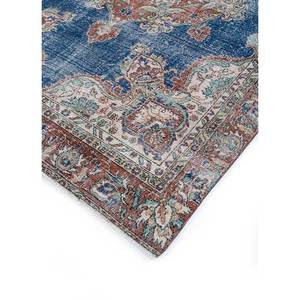 Tapis en laine bleue vintage fait main Pae-1497, à poils longs, rectangulaire, motifs abstraits, pour la maison, le salon ou le couloir, pour adolescents - Product Image 2