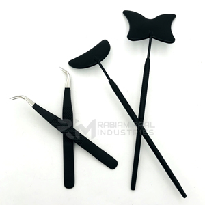 Miroir professionnel OEM en acier inoxydable demi-lune pour cils, couleur personnalisée, style plume, extension de cils faux CC, vente en gros - Product Image 4