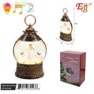 9.5 "โคมไฟคริสมาสต์พร้อมไฟและคุณสมบัติทางดนตรี6ชิ้น/กล่องผลิตภัณฑ์ลูกโลกที่สง่างาม - Product Image 1