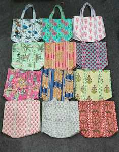 Bolsos estampados de algodón cosidos kantha hechos a medida ideales para reventa en tiendas de accesorios de moda - Product Image 6