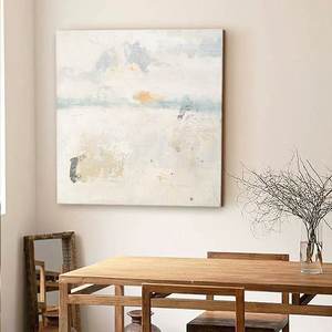 Arte astratta moderna alla moda della parete dipinta a mano 'campo nebbioso' per il soggiorno ufficio stile Art Deco oro nero facile da appendere - Product Image 5