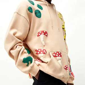 2025 invierno hombres Puff impreso sudaderas con capucha de alta calidad 100% algodón manga completa tela caliente precio barato sudaderas con capucha - Product Image 6