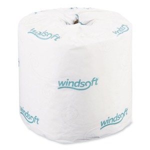 Windsoft 413476 2-Ply Septic Safe Individually <b>Wrapped</b> Rolls Bath Tissue-<b>White</b> (24 Rolls/Carton) - Product Image 1