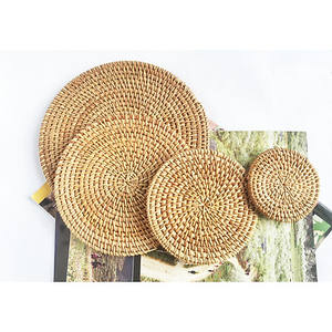 Assiette en rotin tissé à la main-Assiette en rotin en osier de qualité supérieure pour la décoration intérieure et la salle à manger-Plateau en rotin tissé écologique - Product Image 4