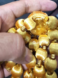 Cuentas de Madera Doradas con Borla, Cordón de Hilo Metálico Dorado Hecho a Mano para Vestimentas de Iglesia y Decoración de Rochet, Hecho a Medida, Alta Calidad - Product Image 3