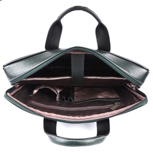Sac croisé élégant en cuir véritable pour hommes Mallette d'affaires avec housse pour ordinateur portable Style de bureau - Product Image 2