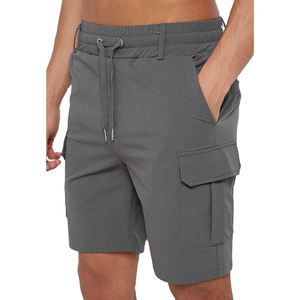 Short Cargo en coton de haute qualité pour hommes respirant Gym décontracté en plein air pour l'été chaud-décorations de poche solides taille élastique - Product Image 1