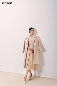 เสื้อโค้ทตัวยาวแบบเรียบง่ายเหนือกาลเวลาสำหรับผู้หญิงเสื้อโค้ทแขนยาวทำจากอะคาเซียสำหรับสุภาพสตรีเสื้อโค้ทขนสัตว์แคชเมียร์10% ป้ายได้ตามต้องการ - Product Image 5