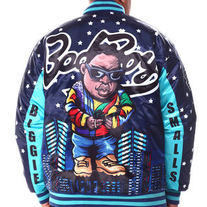 Veste universitaire en satin pour homme, nouvelle tendance 2026, broderie personnalisée, finition brillante de luxe, veste bomber, vêtements de rue, veste en satin - Product Image 3