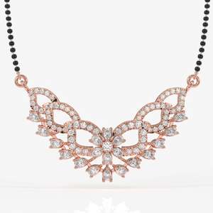 Mangalsutra pour femme en or 18 carats avec diamants Moissanite ronds et en forme de poire – Bijou élégant en or 18 carats - Product Image 5