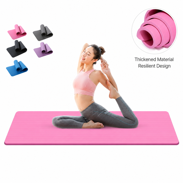 NBR Yoga Mat Non-Slip Thickened Widened Lengthened 20mm Thick 185cm Long for Women Men Beginners Home Use Dance Fitness