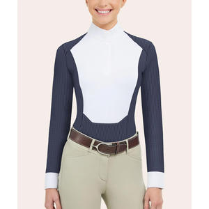 Haute Performance femmes équitation spectacle chemise à manches courtes respirant Stretch compétition équestre haut vêtements - Product Image 1