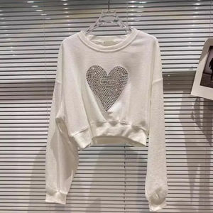 Sweat-shirt basique pour femme à manches longues personnalisé avec col rond, ample, en molleton, sportif, pull-over, vêtements d'extérieur, vente en gros OEM - Product Image 3