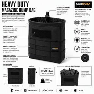 Bolsa de descarga resistente y reforzada para cargadores, enrollable, tipo MOLLE, de malla, plegable, para recogida de cartuchos usados - Product Image 1