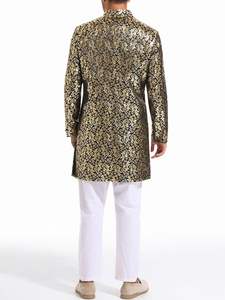 Bajo MOQ por encargo invierno OEM algodón hombres Sherwani traje nuevo moda negro dorado Shalwar Kameez para niños Indio paquistaní - Product Image 5