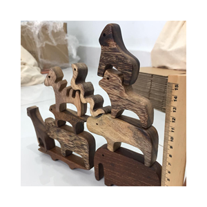 African Animals Wooden Animal Eco Friendly <b>Gifts</b> for Kids Wooden Toys Educational lion Elephant <b>Giraffe</b> Hippo Rhino zebra - Product Image 4