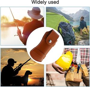 Funda plegable de cuero personalizable para cuchillos, hecha a mano, resistente, bucle de cinturón, soporte OEM, fabricante de funda de cuchillo grabado - Product Image 2