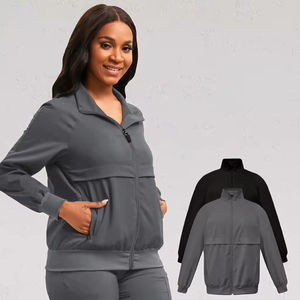 Preventa de Uniformes Médicos Cómodos para Mujer, Chaqueta de Enfermera de Manga Larga, Sudadera con Capucha de Felpa, Suave y Elástica - Product Image 4