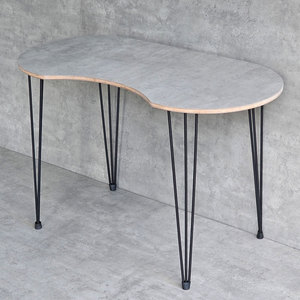 Bean-Shaped 120x60cm Plywood Wood <b>Computer</b> <b>Desk</b> with Hairpin Iron Legs SPD68210 - Product Image 4