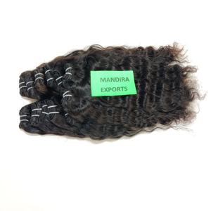 100% Remy Naturel Sud Indien Extensions de Cheveux Humains En Gros Vierge Vague Noir Couleur Double Trame Machine Ondulés Bundles HD Dentelle - Product Image 5