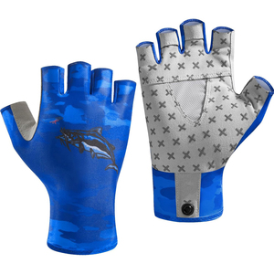 Demi-doigt refroidissement crème solaire gants de pêche à la mouche demi-doigt anti-dérapant léger gants de sécurité pour la pêche Silicone respirant - Product Image 4
