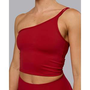 Vivid Skimmer Shelf <b>Bra</b> Tank-Cherry Red Running & Gym Apparel - Product Image 5