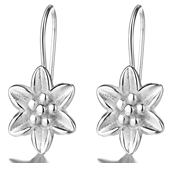 Orecchini a Gancio in Argento Sterling con Placcatura in Oro 18K e Diamanti Incastonati, Design a Fiore Pendente per Matrimoni, Feste o Regali - Product Image 2