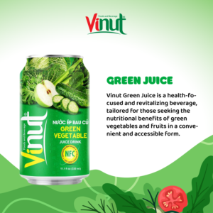 Caliente 330ml Bebida de jugo de vegetales verdes OEM ODM Fábrica hecha en Vietnam Puré Ingredientes NFC - Product Image 2