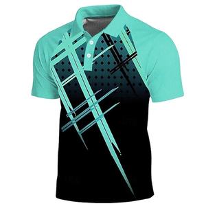 Camiseta Deportiva a Rayas para Hombre, Camiseta de Golf de Manga Corta, Ropa Deportiva Informal de Verano, Secado Rápido, Estampado 3D, Jersey 100% Poliéster - Product Image 1