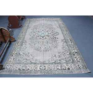 Alfombra Turca Vintage de 5.9x10.2 pies (180x310 cm), Alfombra Gris Ombré - Product Image 1