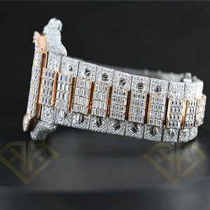 VVS-reloj antiguo de moissanita, Diamante completamente Icedout, completamente hecho a mano - Product Image 4