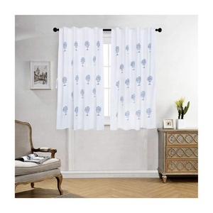 2026 Cute White Butta Semi-blackout Living Room Drapes 63 Inch Length Bohemian Tassel <b>Window</b> Curtain Rod Pocket Bedroom Drapes - Product Image 1