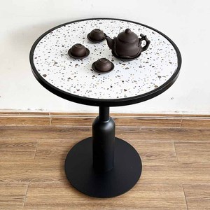 CFD68143 Round <b>Coffee</b> <b>Table</b> 60x60x75cm Minimalist Style Iron <b>Legs</b> and Durable Ceramic Top <b>for</b> Living Room Furniture - Product Image 3