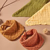 Serviette à salive pour bébé, Bandana réutilisable, bavoir pour bébé, serviette triangulaire, Six couches, lavage plissé, fil <span class=keywords><strong>de</strong></span> coton pur teint, Support - Product Image 6