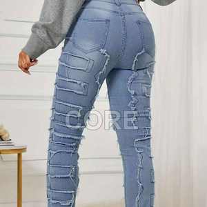 Pantalones apilados ecológicos para mujer, lona transpirable con cintura media para invierno, 2025 - Product Image 2