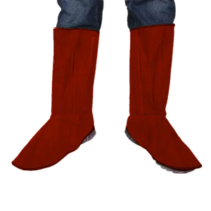 Leather Welding <b>Spats</b> Fire Resistant Welding <b>Shoes</b> Boot Cover Heat Resistant Working Protective Foot Cover Welding Leg Guard - Product Image 3