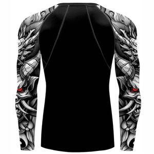 Vente en gros MMA Bjj Rash Guards 100% Polyester Spandex MMA Rash Guard imprimé numériquement BJJ Rash Guard - Product Image 3
