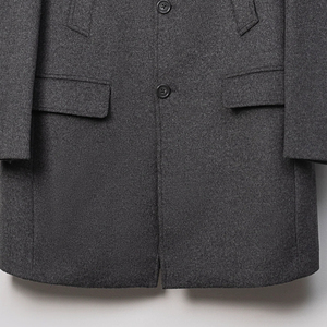 เสื้อคลุมขนสัตว์ทั่วไปของผู้ชายแบบกำหนดเอง100% คุณภาพสูงคอปกพับลงขนสุนัขจิ้งจอกแท้สีเทาเข้มขายส่ง - Product Image 3