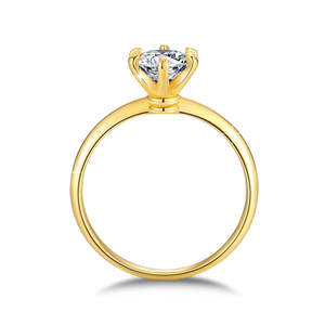 Luxe fait à la main pierres précieuses fines or 18K 14K creux 1 carat diamant bijoux de mariage femmes bague Moissanite - Product Image 2